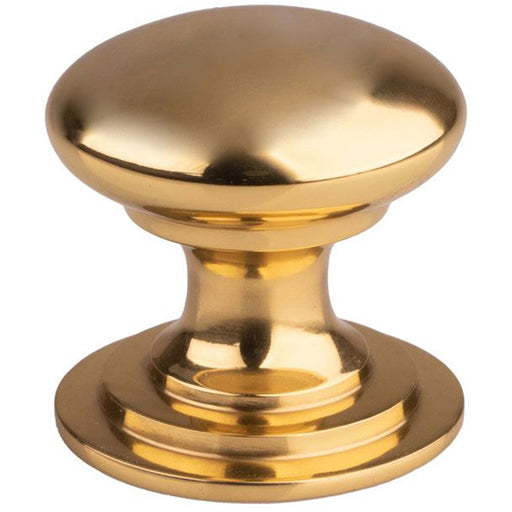 Victorian Tiered Door Knob - 50mm Polished Brass Cabinet Pull Handle Round Rose
