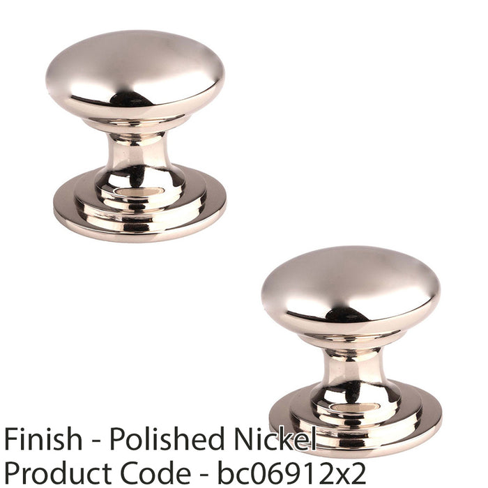 2 PACK Victorian Tiered Door Knob 50mm Polished Nickel Pull Handle Round Rose 1