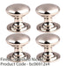 4 PACK Victorian Tiered Door Knob 50mm Polished Nickel Pull Handle Round Rose 1