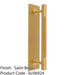 Knurled Drawer Bar Pull Handle & Matching Backplate - Satin Brass 200 x 40mm 1