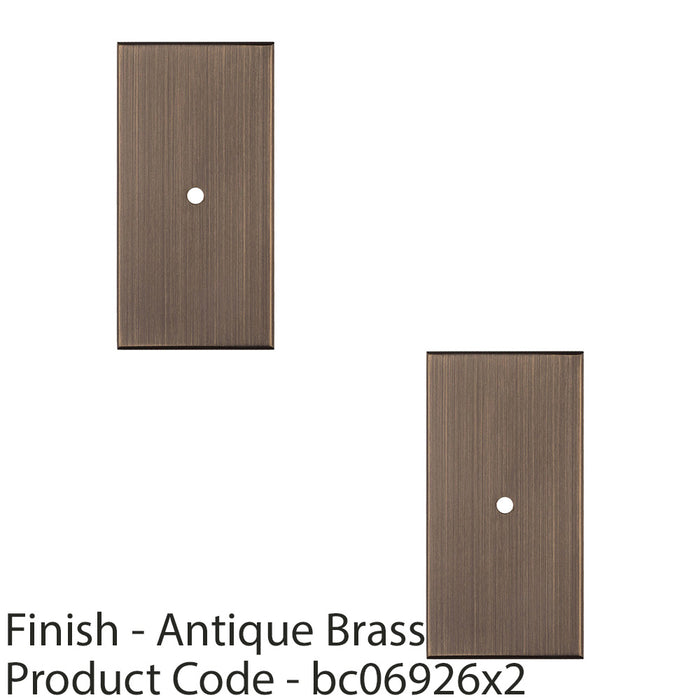 2 PACK Cabinet Door Knob Backplate 76mmx40mm Antique Brass Cupboard Handle Plate 1