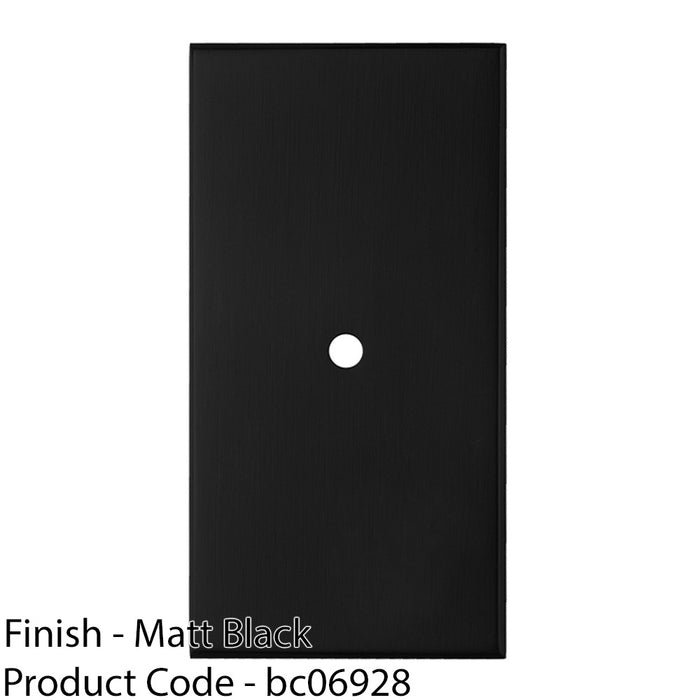 Cabinet Door Knob Backplate - 76mm x 40mm Matt Black Cupboard Handle Plate 1