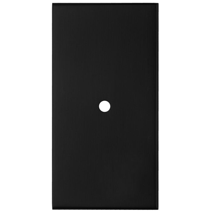 Cabinet Door Knob Backplate - 76mm x 40mm Matt Black Cupboard Handle Plate