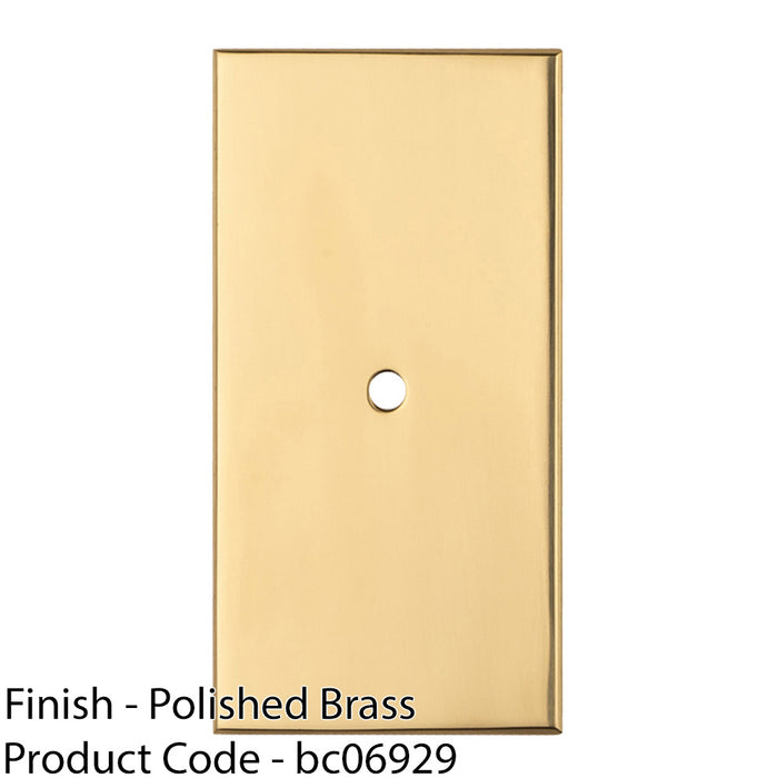 Cabinet Door Knob Backplate - 76mm x 40mm Polished Brass Cupboard Handle Plate 1
