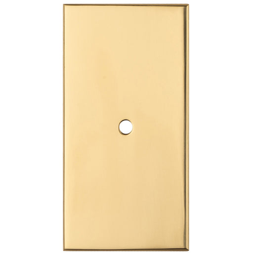 Cabinet Door Knob Backplate - 76mm x 40mm Polished Brass Cupboard Handle Plate
