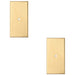 2 PACK Cabinet Door Knob Backplate 76mm x 40mm Polished Brass Cupboard Handle