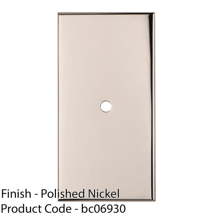 Cabinet Door Knob Backplate - 76mm x 40mm Polished Nickel Cupboard Handle Plate 1