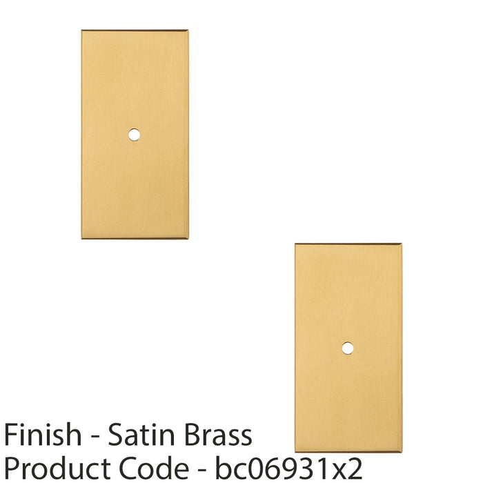 2 PACK Cabinet Door Knob Backplate 76mm x 40mm Satin Brass Cupboard Handle Plate 1