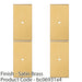 4 PACK Cabinet Door Knob Backplate 76mm x 40mm Satin Brass Cupboard Handle Plate 1