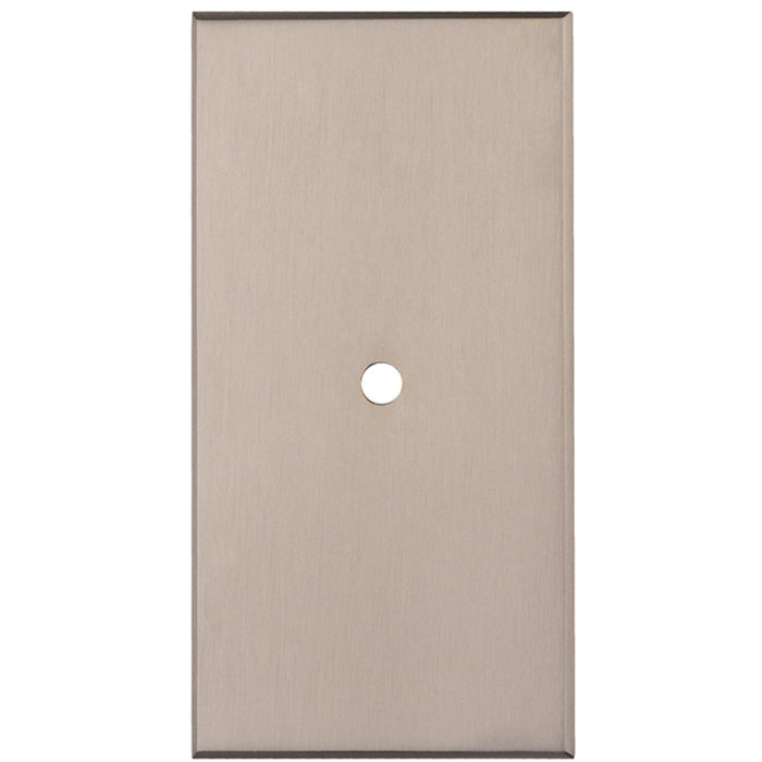 Cabinet Door Knob Backplate - 76mm x 40mm Satin Nickel Cupboard Handle Plate