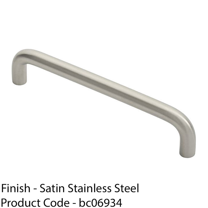 D Shape Cabinet Pull Handle 10mm - 160mm Fixing Centres Satin Stainless Steel 1