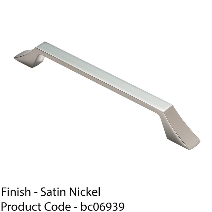 Angular Kitchen Pull Handle Satin Nickel 160mm Centres Shaker Cabinet Drawer 1