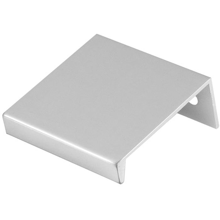 Square Edge Finger Pull Handle - Polished Chrome 40mm - Slim Cupboard Drawer