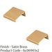 2 PACK Square Edge Finger Pull Handle Satin Brass 40mm Slim Cupboard Drawer 1