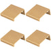 4 PACK Square Edge Finger Pull Handle Satin Brass 40mm Slim Cupboard Drawer