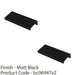 2 PACK Square Edge Finger Pull Handle Matt Black 100mm Slim Cupboard Drawer 1