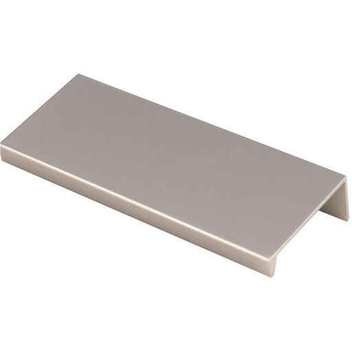 Square Edge Finger Pull Handle - Satin Nickel 100mm - Slim Cupboard Drawer