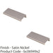 2 PACK Square Edge Finger Pull Handle Satin Nickel 100mm Slim Cupboard Drawer 1