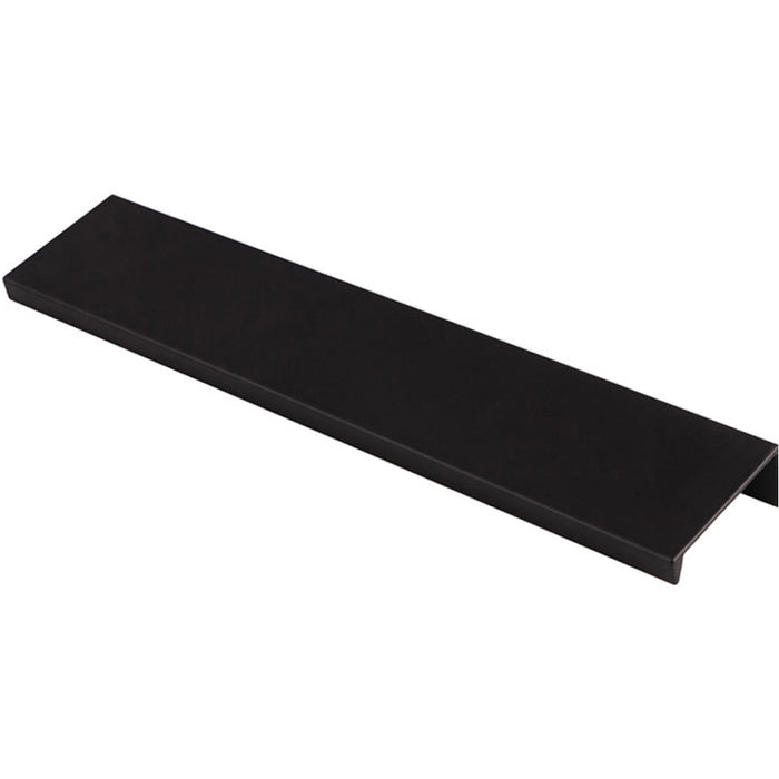 Square Edge Finger Pull Handle - Matt Black 200mm - Slim Cupboard Drawer