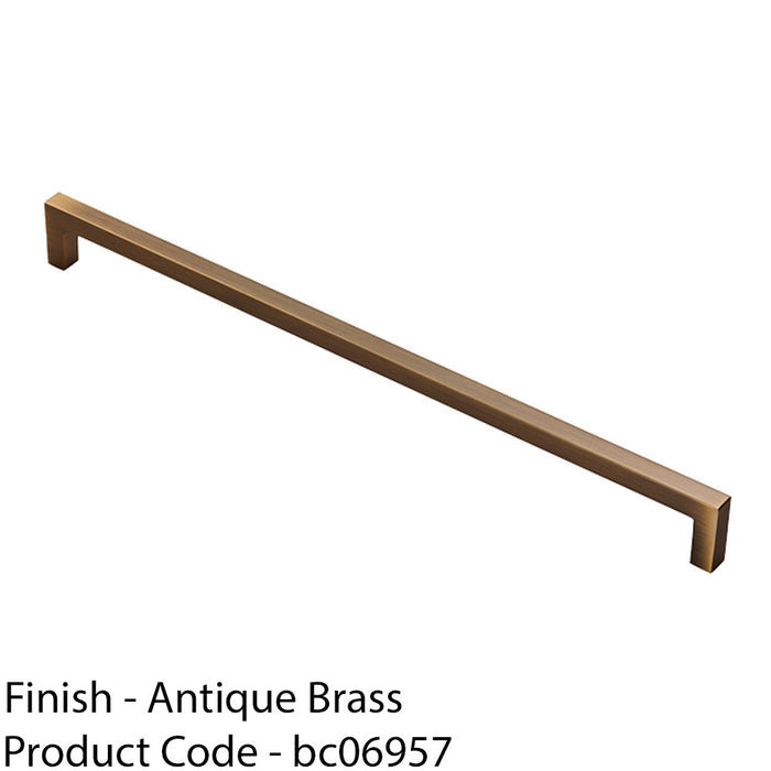 Square Block Pull Handle 330 x 10mm 320mm Fixing Centres Antique Brass 1