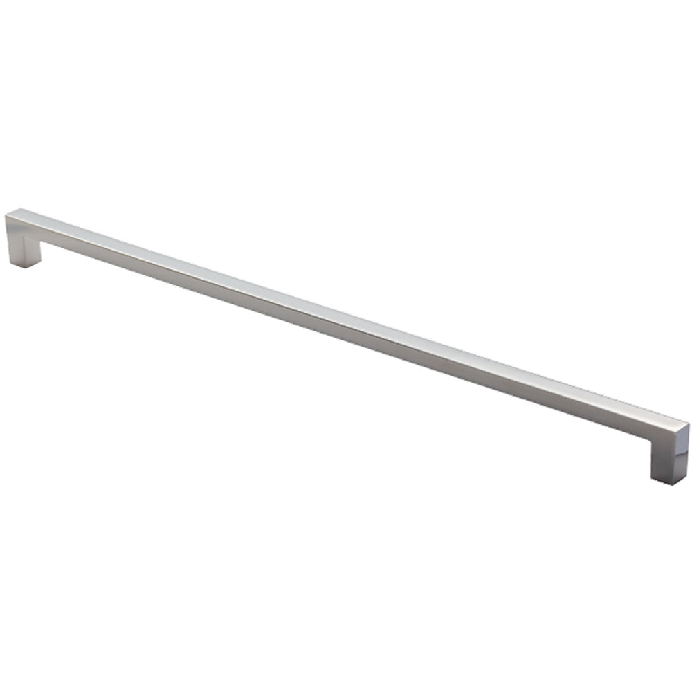 Square Block Pull Handle 330 x 10mm 320mm Fixing Centres Polished Chro ...