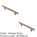 2 PACK Round T Bar Cabinet Pull Handle 188 x 12mm 128mm Centres Antique Brass 1