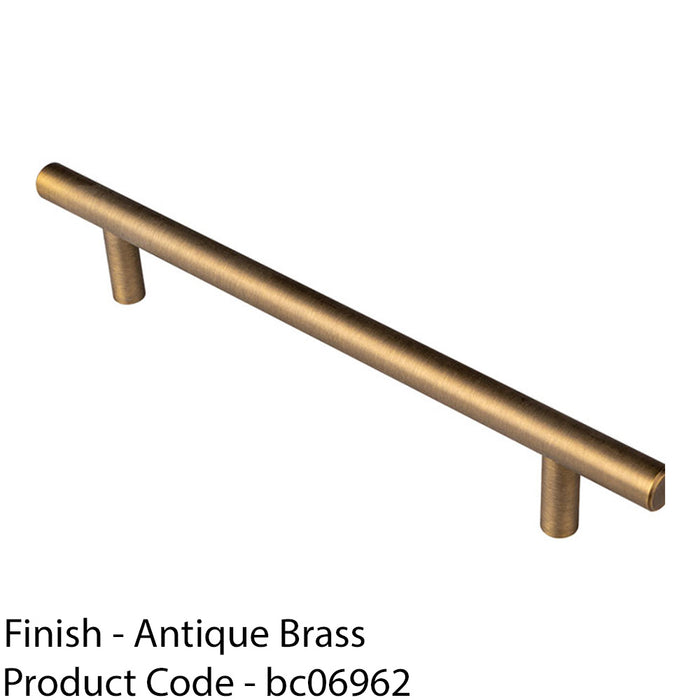 Round T Bar Cabinet Pull Handle 220 x 12mm 160mm Fixing Centres Antique Brass 1