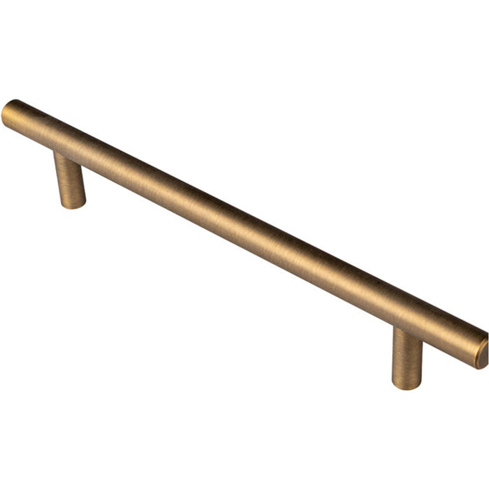 Round T Bar Cabinet Pull Handle 220 x 12mm 160mm Fixing Centres Antique Brass