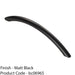 Curved Bow Cabinet Pull Handle 190 x 10mm 160mm Fixing Centres Matt Black 1