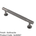 Knurled Bar Door Pull Handle 158 x 13mm 128mm Fixing Centres Anthracite Grey 1