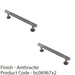 2 PACK Knurled Bar Door Pull Handle 158 x 13mm 128mm Centres Anthracite Grey 1