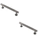 2 PACK Knurled Bar Door Pull Handle 158 x 13mm 128mm Centres Anthracite Grey
