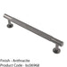 Knurled Bar Door Pull Handle 190 x 13mm 160mm Fixing Centres Anthracite Grey 1