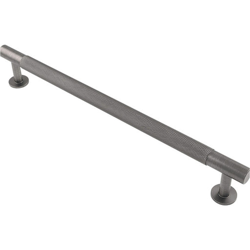 Knurled Bar Door Pull Handle - 274mm x 13mm - 224mm Centres - Anthracite Grey
