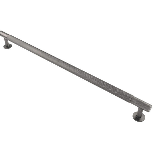 Knurled Bar Door Pull Handle - 350mm x 13mm - 320mm Centres - Anthracite Grey