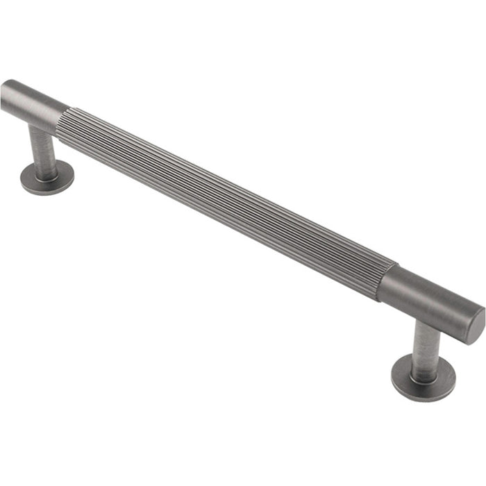 Reeded Lined Bar Door Pull Handle - 190mm x 13mm - 160mm Centres - Anthracite