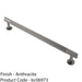Reeded Lined Bar Door Pull Handle - 274mm x 13mm - 224mm Centres - Anthracite 1