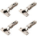 4x Adjustable Soft Close Cupboard Hinges Polished Nickel Full Overlay Cabinet