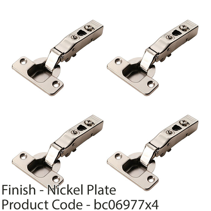4 PACK Adjustable Soft Close Cupboard Hinges Polished Nickel Inset Cabinet Unit 1