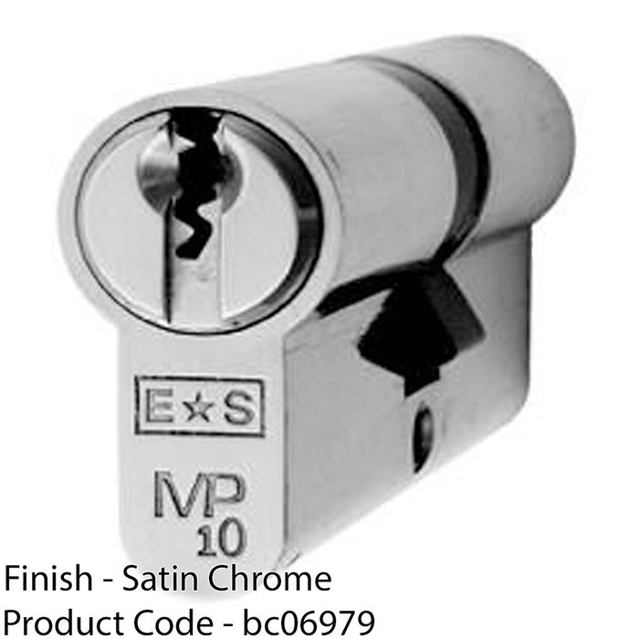 70mm EURO Double Cylinder Lock - 10 Pin Satin Chrome Keyed Alike Door Barrel 1