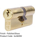 90mm EURO Double Cylinder Lock - 5 Pin Polished Brass Fire Rated Door Key Barrel 1