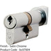 60 / 40mm EURO Double Offset Cylinder Lock & Thumb Turn - 5 Pin Satin Chrome Key 1