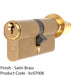 70mm EURO Cylinder Lock & Thumb Turn - 5 Pin Satin Brass Fire Rated Door Barrel 1