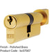80mm EURO Cylinder Lock & Thumb Turn 5 Pin Polished Brass Fire Rated Door Barrel 1