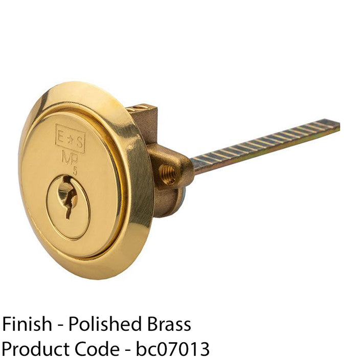 65mm Standard Rim Nightlatch Lock - Polished Bass Keyed to Differ Fire Rated 1