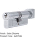 35 / 45mm EURO Offset Cylinder Lock & Thumb Turn - 6 Pin Satin Chrome Barrel 1