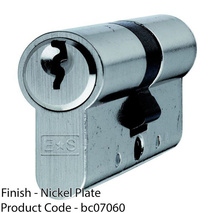 70mm EURO Double Cylinder Lock - 5 Pin Nickel Plated Contract Door Key Barrel 1