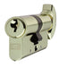 60mm EURO Cylinder Lock & Thumb Turn - 5 Pin Nickel Plated Door Key Barrel