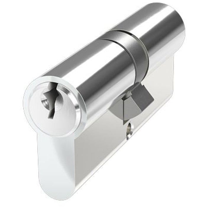 Chrome EURO Profile 6 Pin Double Cylinder 35/35mm - Front Door Barrell Lock