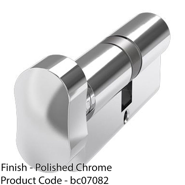 Chrome EURO Profile 6 Pin Cylinder & Thumbturn 35/35mm - Front Door Barrell Lock 1